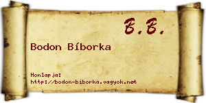 Bodon Bíborka névjegykártya
