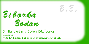 biborka bodon business card